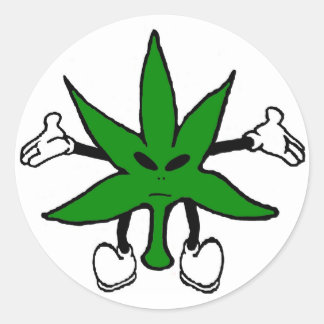 Rond Sticker pour Alien de mauvaises herbes