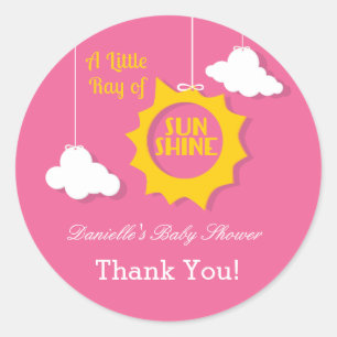 Rond Sticker pour Baby shower Ray of Sunshine