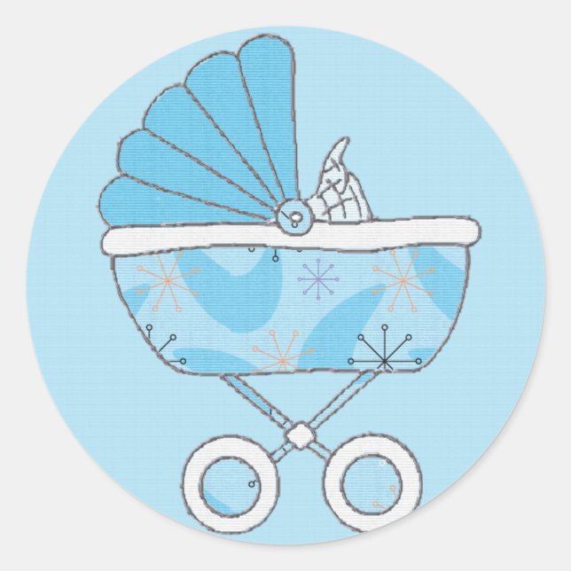 Rond Sticker pour bébé bleu (Devant)