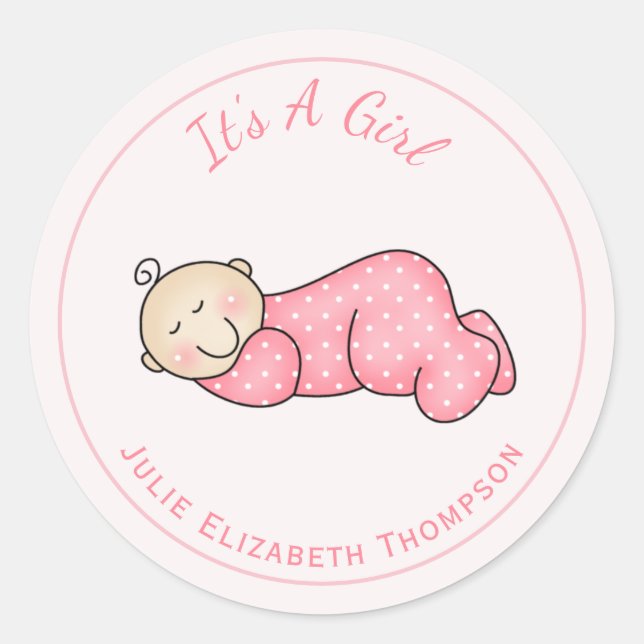 Rond Sticker pour bébé dormant (Devant)