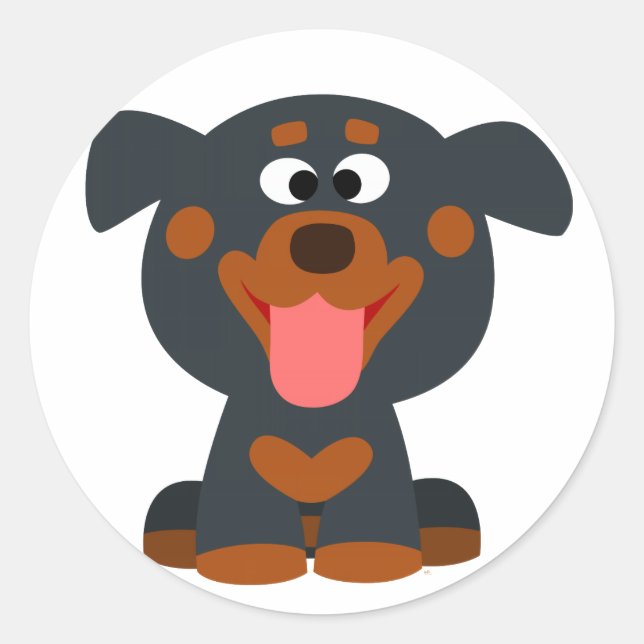 Rond Sticker pour bébé Rottweiler (Devant)