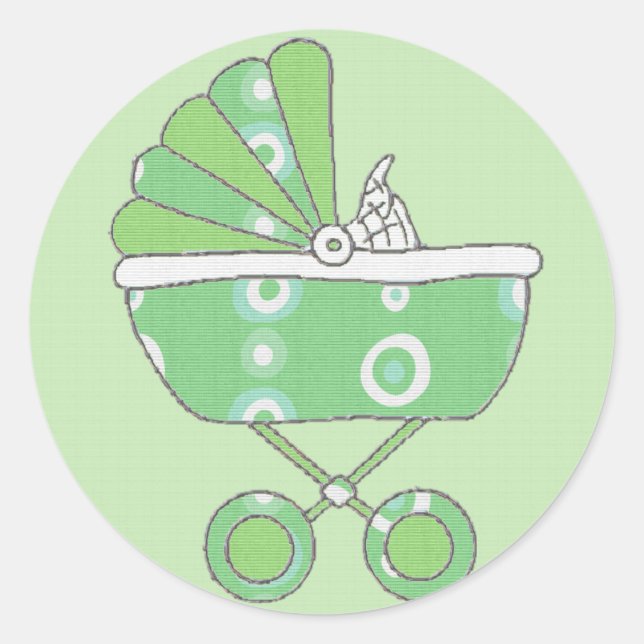 Rond Sticker pour bébé vert (Devant)