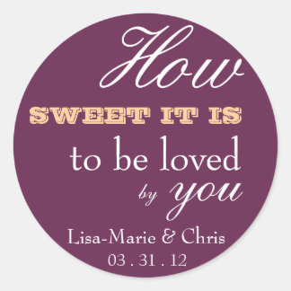 Rond sticker pour bonbons mariage