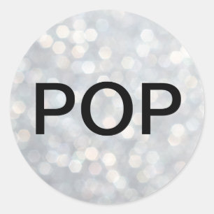 Rond Sticker pour bulles de champagne en argent POP