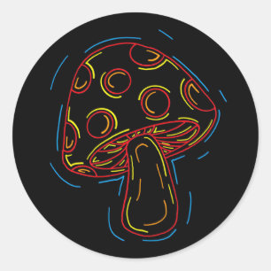 Rond Sticker pour champignon néon