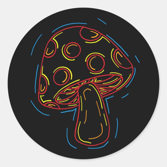 Rond Sticker pour champignon néon (Devant)