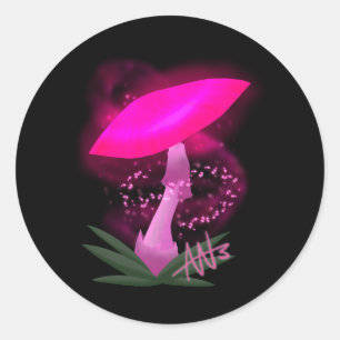 Rond Sticker pour champignon rose