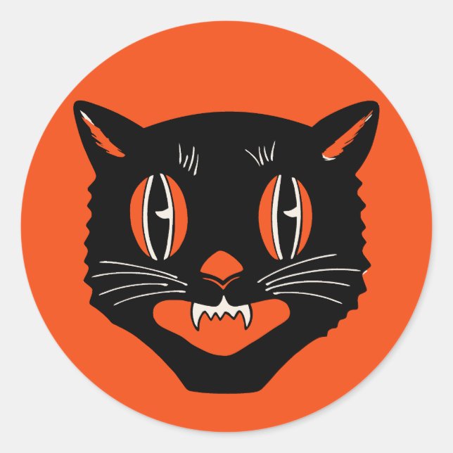 Rond Sticker pour chat Art déco vintage (Devant)