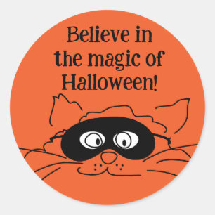 Rond Sticker pour chat Halloween