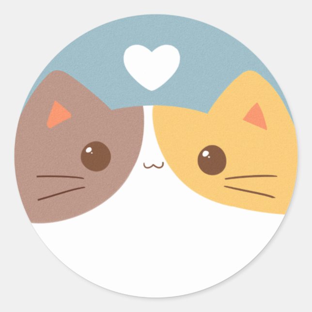 Rond Sticker pour chat mignon (Devant)