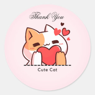 Rond Sticker pour chat mignon