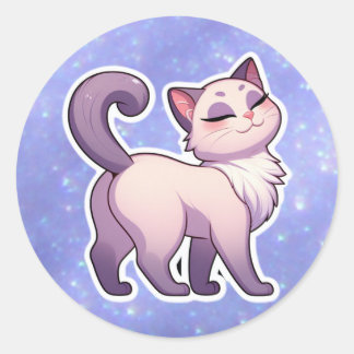 Rond sticker pour chat mignon