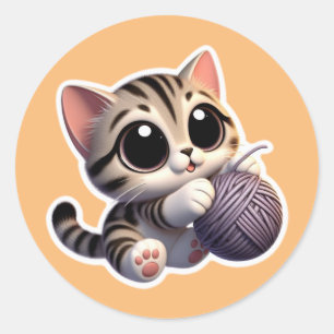 Rond sticker pour chat mignon