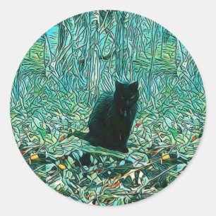 Rond Sticker pour chat noir