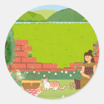 Sticker pour chat pique-nique