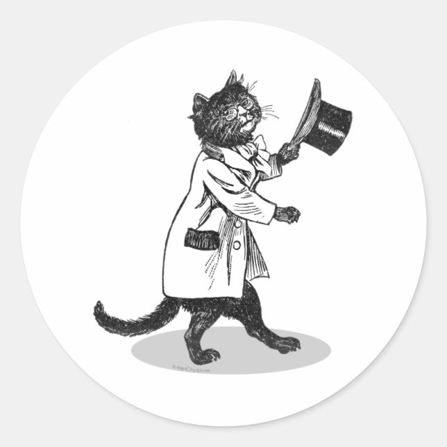 Rond Sticker pour chat Vintage cool (Devant)