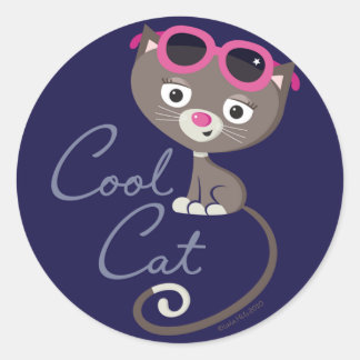 Rond Sticker pour chats cool