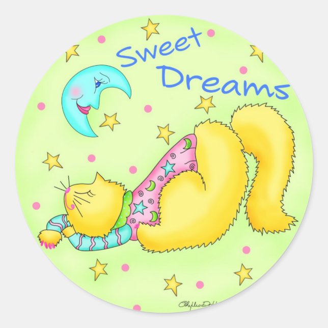 Rond Sticker pour chats Sweams Dreams (Devant)