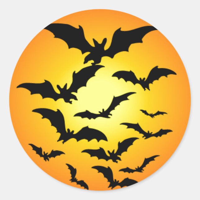 Rond Sticker pour chauve-souris d'Halloween (Devant)
