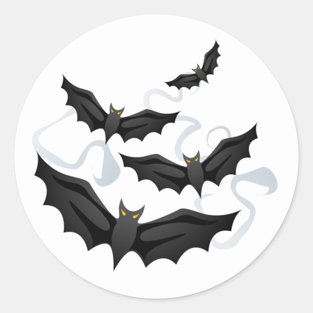 Rond Sticker pour chauve-souris d'Halloween (Devant)