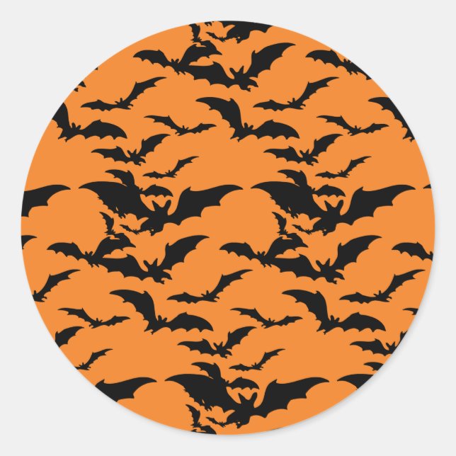Rond Sticker pour chauve-souris d'Halloween (Devant)