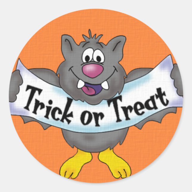 Rond Sticker pour chauve-souris Halloween drôle (Devant)