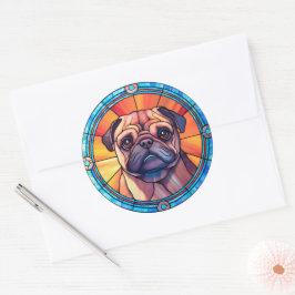 Rond Sticker pour chien carlin
