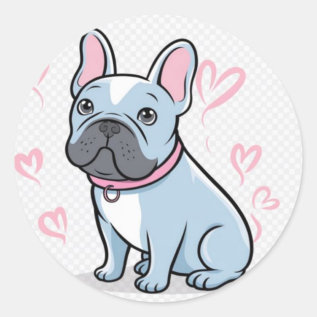 Rond Sticker pour chien de dessin mignon et animal de c (Devant)