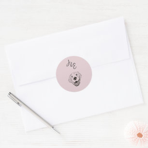 Rond Sticker pour chien d'or rétriever pour Mariage