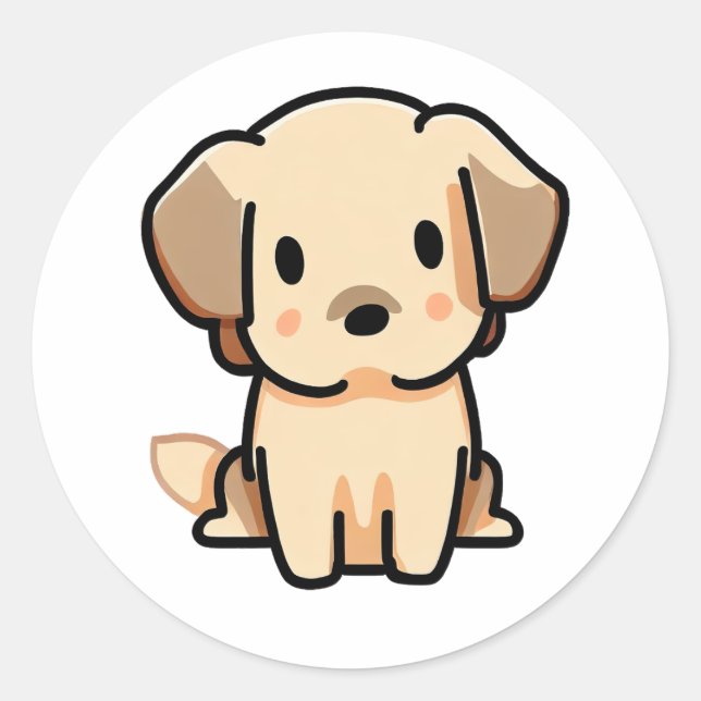 Rond Sticker pour chien mignon (Devant)