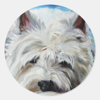 Rond Sticker pour cloche de la plage de Dog Dog de West