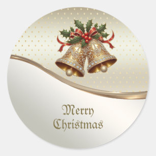 Rond Sticker pour cloches de Noël en or
