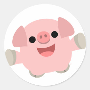 Rond Sticker pour cochon de dessin