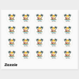 Rond Sticker pour coucher de soleil de l'humeur tropica
