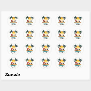 Rond Sticker pour coucher de soleil de l'humeur tropica