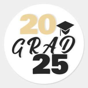 Rond Sticker pour diplôme, Année, texte, Classe, Grad