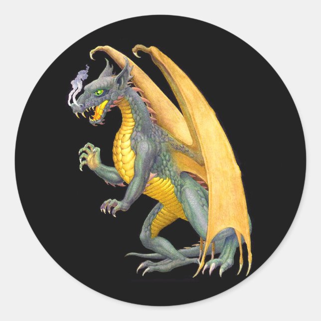 Rond Sticker pour dragon à respiration incendie (Devant)