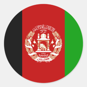Rond Sticker pour drapeau afghan