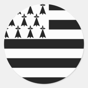 Rond Sticker pour drapeau breton (Gwenn-ha-du)
