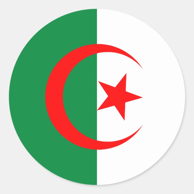 Rond Sticker pour drapeau d'Algérie (Devant)