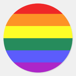 Rond Sticker pour drapeau de la fierté arc-en-ciel