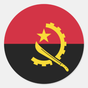Rond Sticker pour drapeau de l'Angola