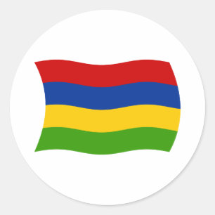 Rond Sticker pour drapeau de l'île Maurice