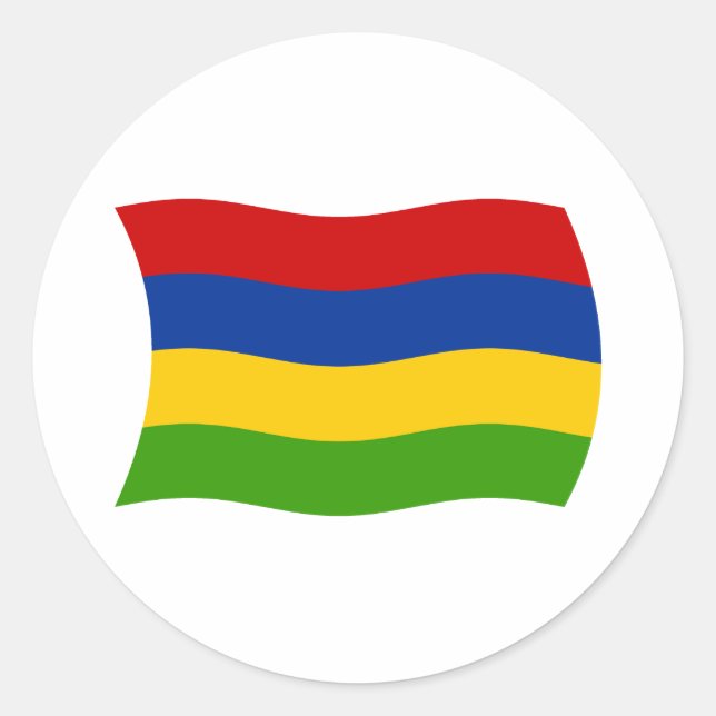 Rond Sticker pour drapeau de l'île Maurice (Devant)