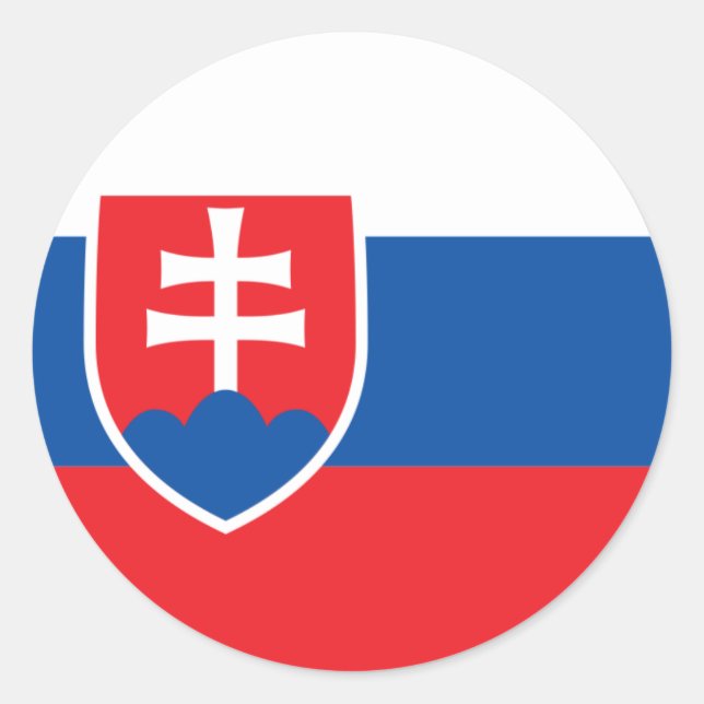 Rond Sticker pour drapeau de Slovaquie (Devant)