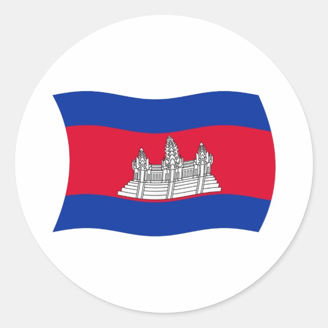 Rond Sticker pour drapeau du Cambodge (Devant)