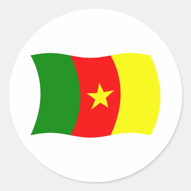 Rond Sticker pour drapeau du Cameroun (Devant)