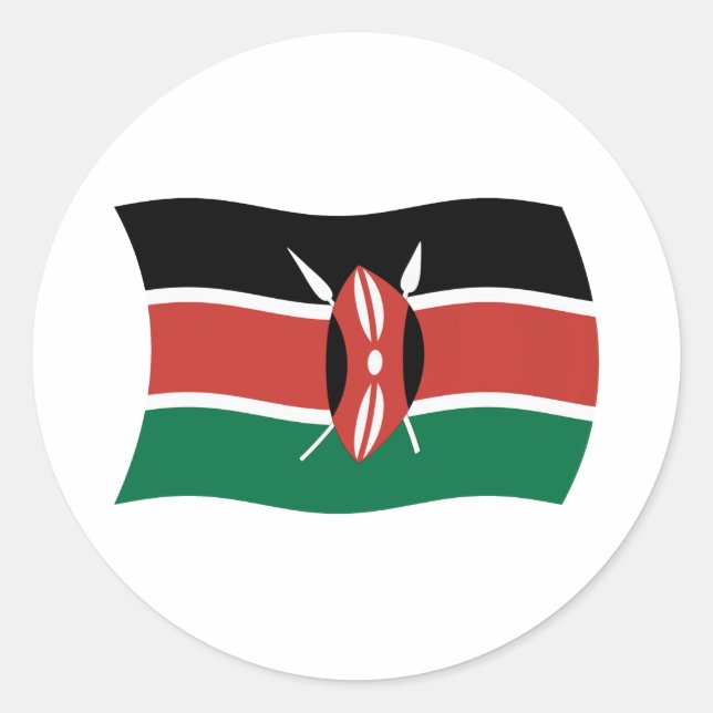 Rond Sticker pour drapeau du Kenya (Devant)