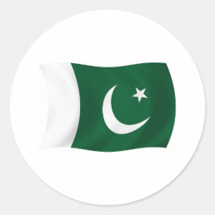 Rond Sticker pour drapeau du Pakistan
