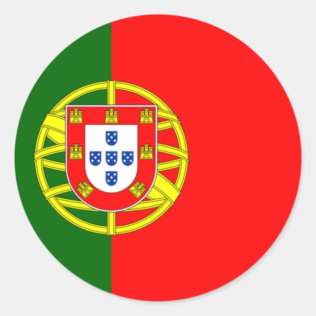 Rond Sticker pour drapeau du Portugal (Devant)